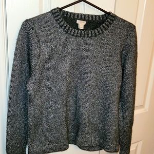 J crew silver Metallic fiber sweater